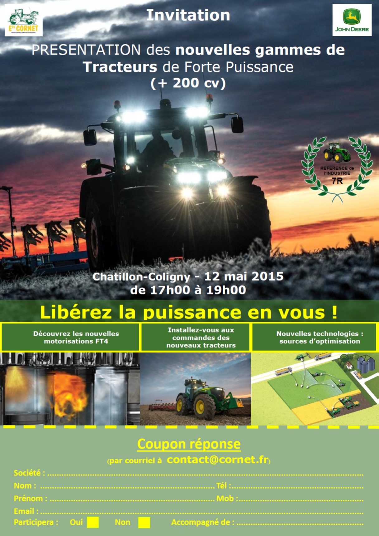 Invitation à la PRESENTATION des nouvelles gammes de Tracteurs de Forte Puissance (+ 200 cv)